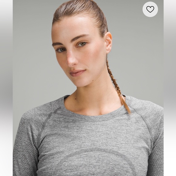 Lululemon Swiftly Tech Long Sleeve Shirt 2.0 Hip Length Slate White Grey Shirt 2 - Picture 5 of 6